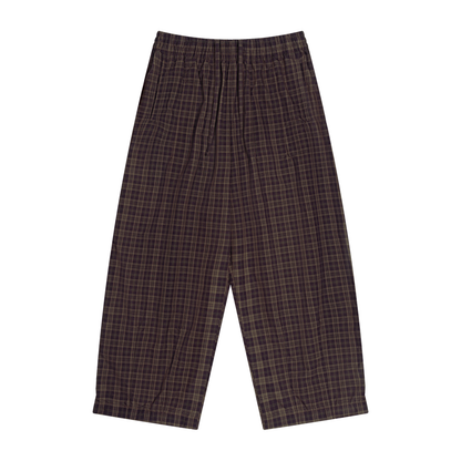 Unisex Plaid Wide Leg Pants