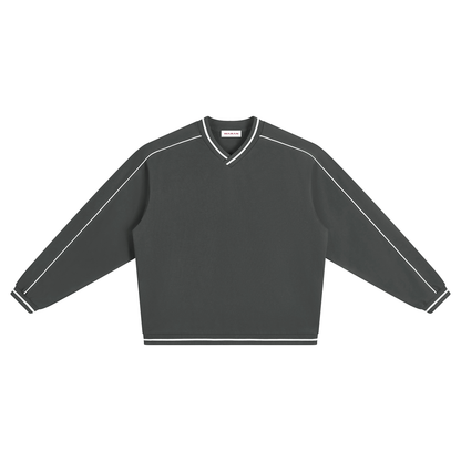 Unisex Color Block V-Neck Sweatshirt