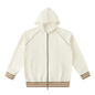 Striped Trim Zip-Up Hoodie