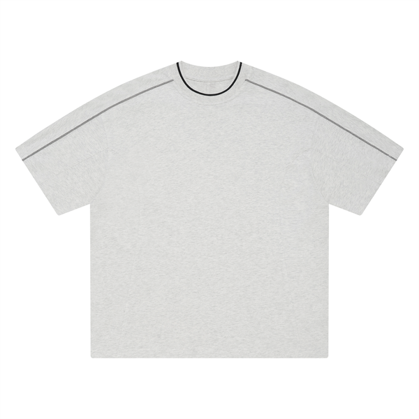 T-shirt unisexe ample à bande contrastante