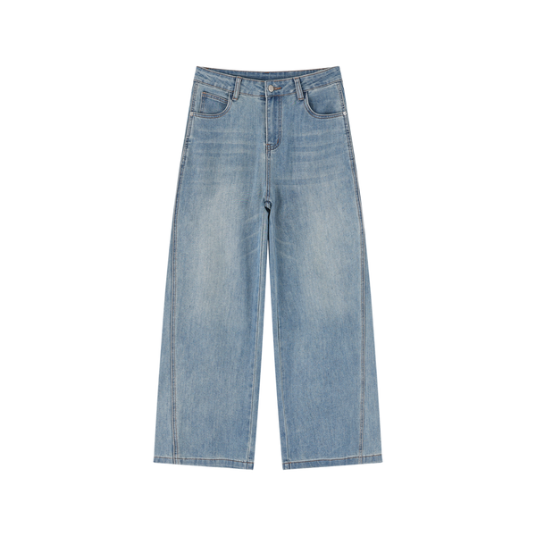 Waran Women’s Vintage Wash High Rise Wide Leg Jeans 426GSM