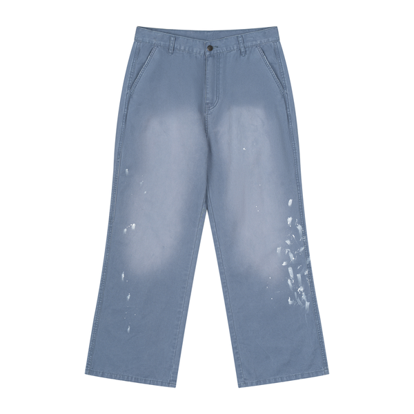 Waran Men’s Vintage Wash Splatter Denim Jeans