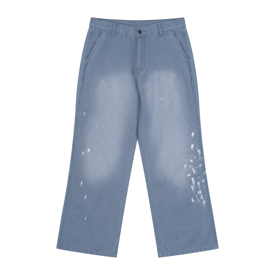 Waran Men’s Vintage Wash Splatter Denim Jeans