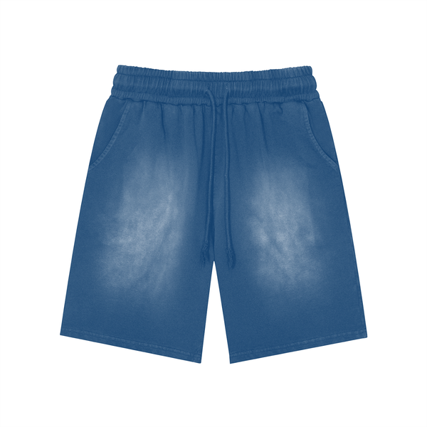 Shorts lavés avec motif singe et écusson rectangulaire