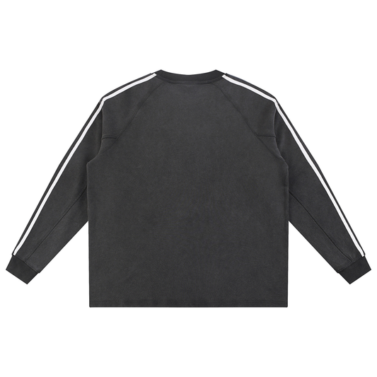 Snow Washed Contrast Tape Sweatshirt