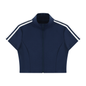 Women's Cropped Full Zip Short Sleeve T-Shirt