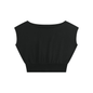 Women’s Boatneck Raw Edge Crop T-Shirt