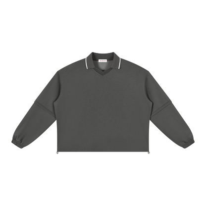 Boxy Collared Detachable Sweatshirt