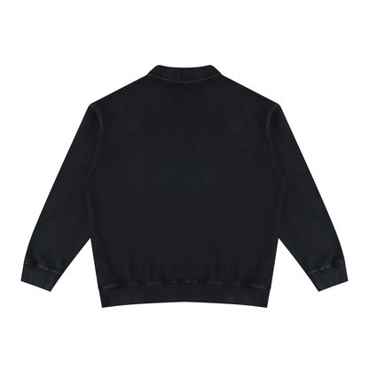 Unisex Vintage Wash Collared Sweatshirt