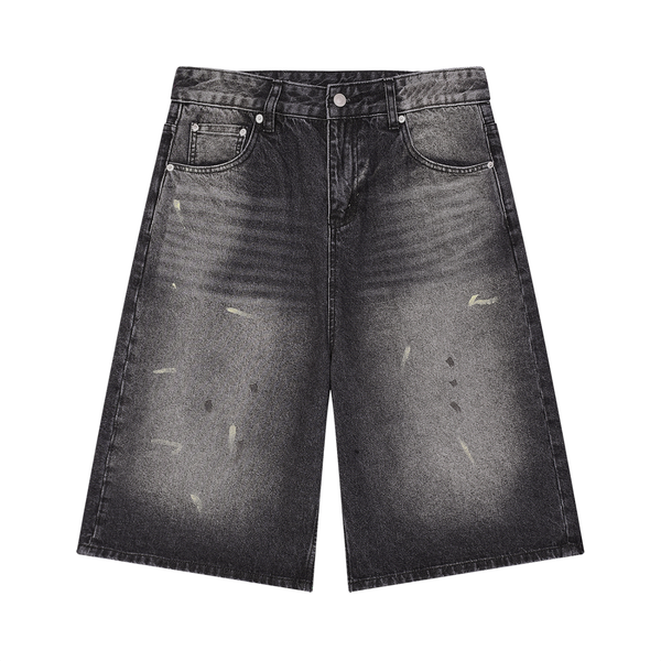 Waran Men’s Vintage Wash Wide Leg Denim Shorts