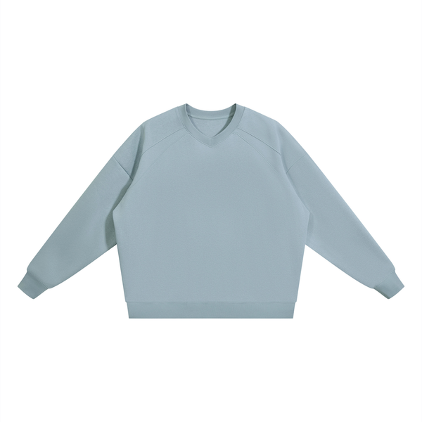 Sweat-shirt unisexe ample à col en V