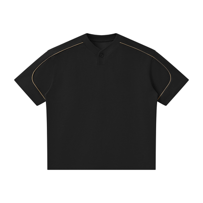Unisex Oversized Piping Henley T-Shirt