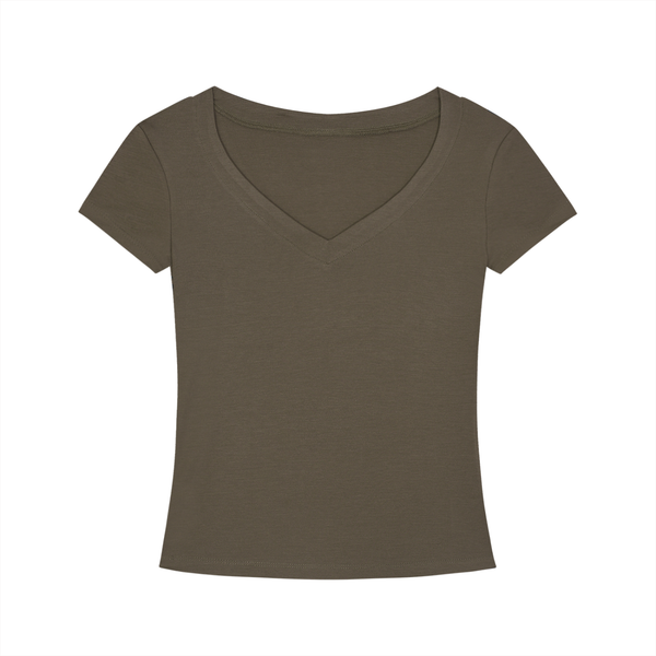 Waran Tencel Slim Fit V-Neck T-Shirt