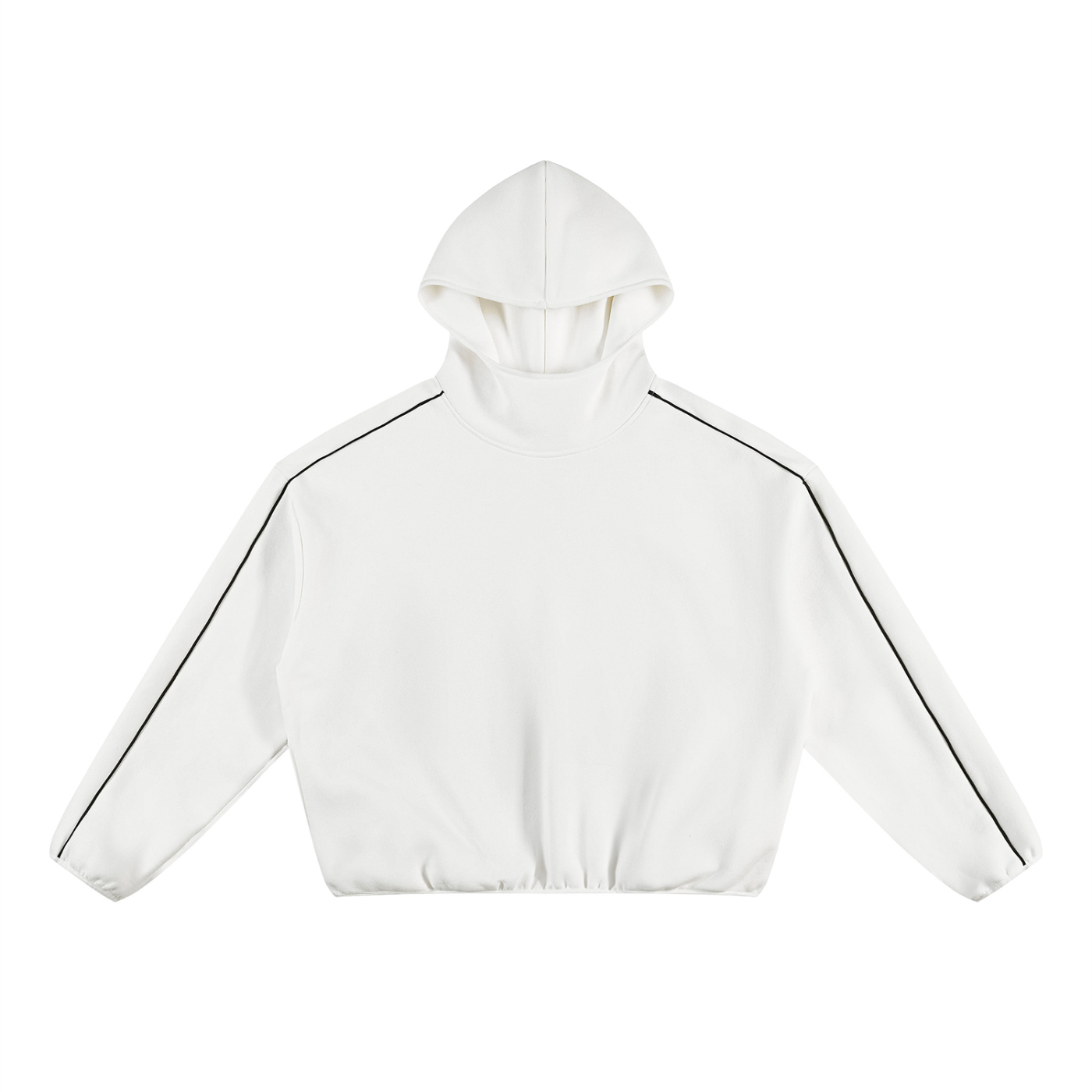 Unisex Boxy Piping Fleece Hoodie