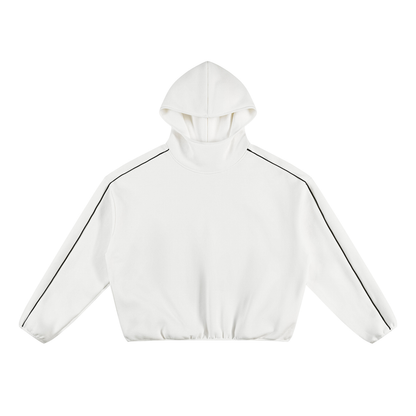 Unisex Boxy Piping Fleece Hoodie