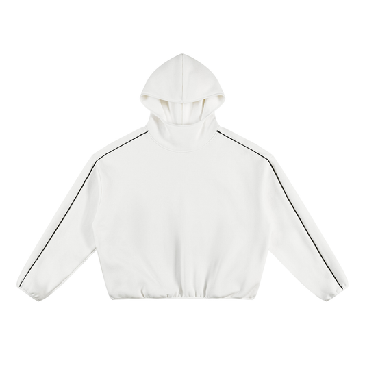 Unisex Boxy Piping Fleece Hoodie