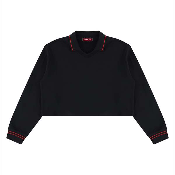 Sweat-shirt court à col pour femme 410 GSM