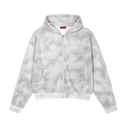 Waran Sweat à capuche zippé en polaire délavé 410 GSM