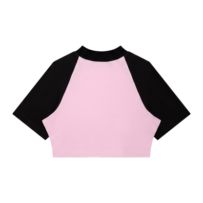 Women’s Color Block Raglan Crop T-Shirt