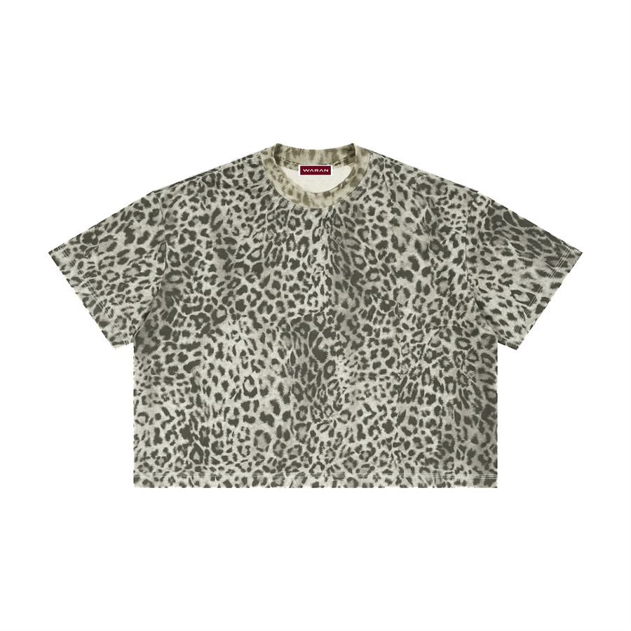 Waran Unisex Leopard Print Boxy T-Shirt