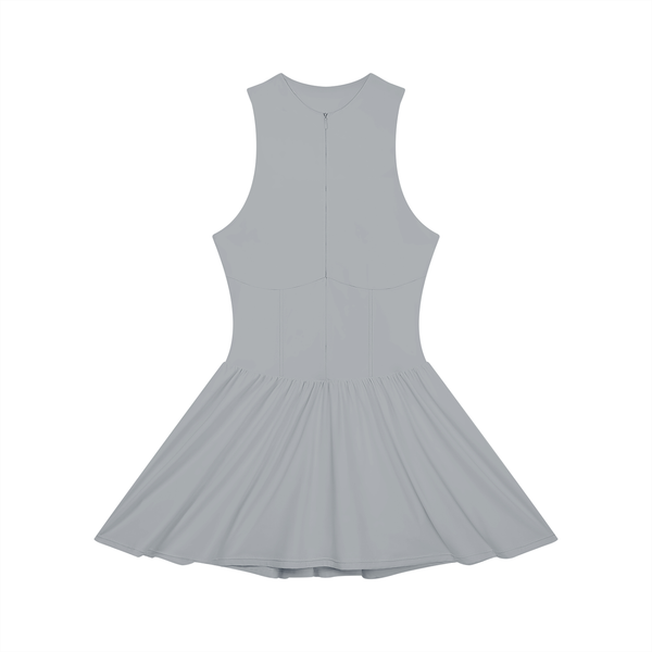 Waran Women’s Ruched Sleeveless Full-Zip Dress 220GSM