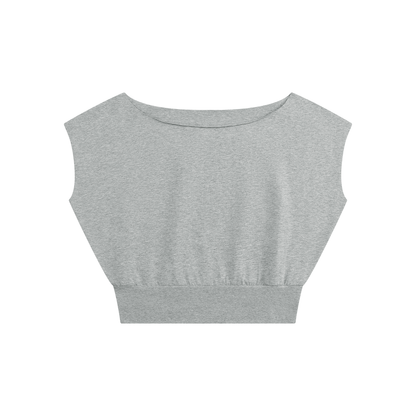 Women’s Boatneck Raw Edge Crop T-Shirt