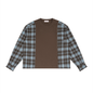 Unisex Plaid Panel Long Sleeve T-Shirt