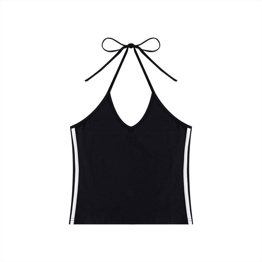 Waran Women’s Color Block Halter Crop Tank Top 210GSM