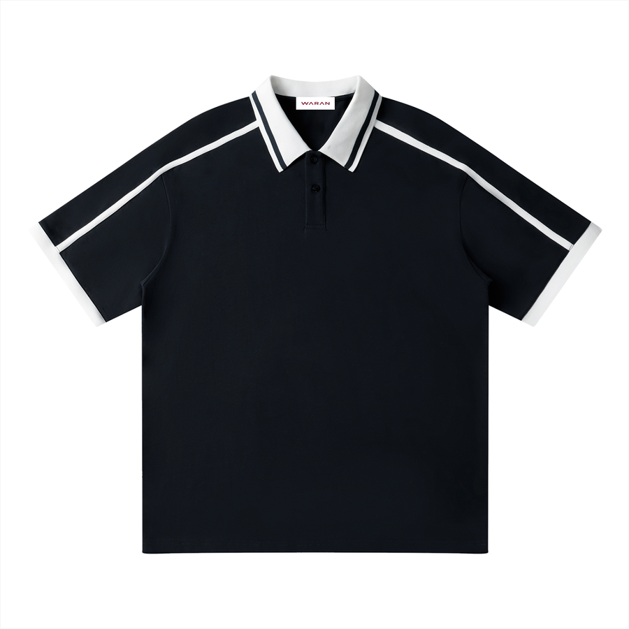 Waran Unisex Contrast Piping Polo Shirt