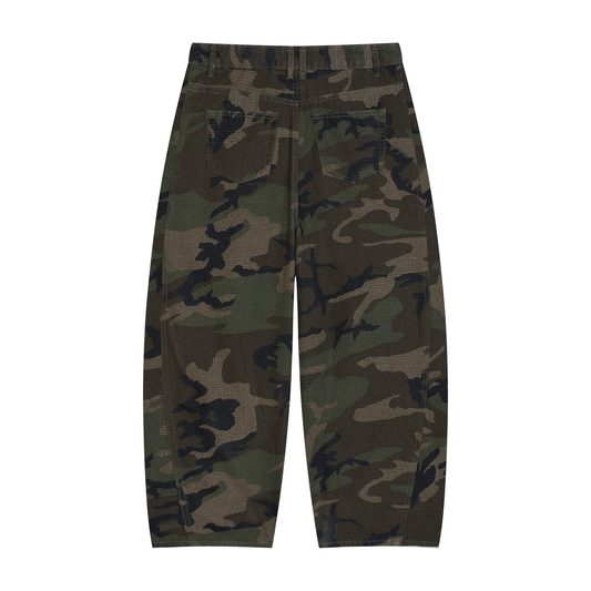 Men's Camo Barrel Leg Cargo Pants 200GSM