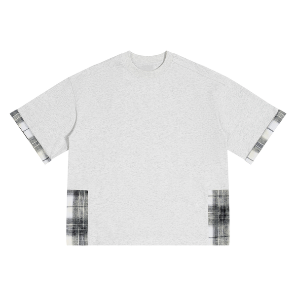 Waran Unisex Plaid Paneled T-Shirt