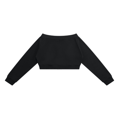 Women's Off-Shoulder Full Zip Hoodie