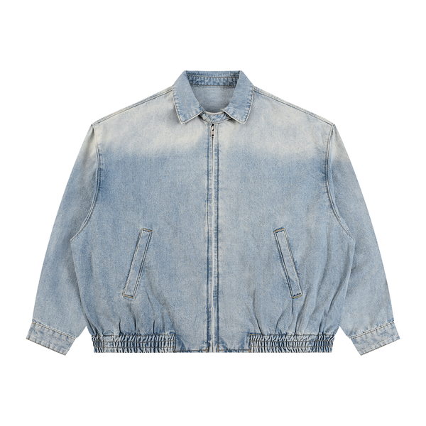 Waran Unisex Vintage Wash Full-Zip Denim Jacket