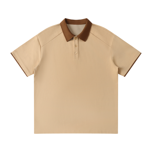 Contrast Collar Raglan Polo Shirt
