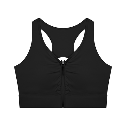Women’s Cropped Zip Yoga Sports Bra