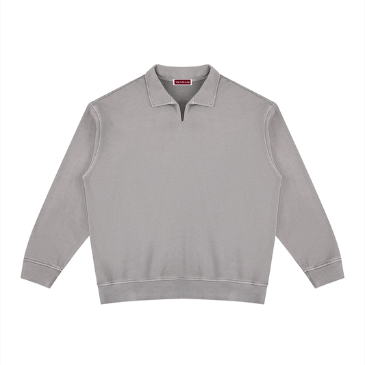 Unisex Vintage Wash Collared Sweatshirt 320GSM