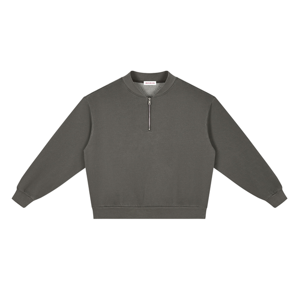 Waran Unisex Vintage Wash Fleece Quarter Zip Sweatshirt