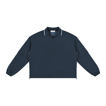 Boxy Collared Detachable Sweatshirt