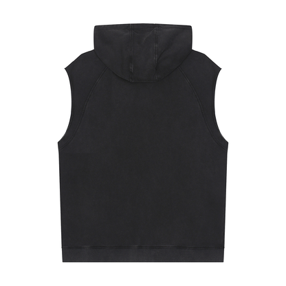 Sweat à capuche sans manches Waran délavé 320 g/m²