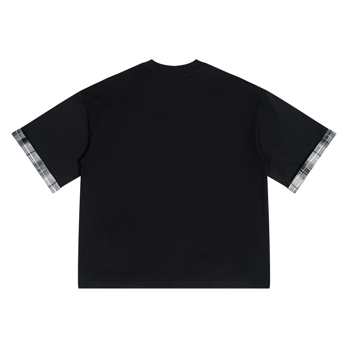 Unisex Plaid Paneled T-Shirt