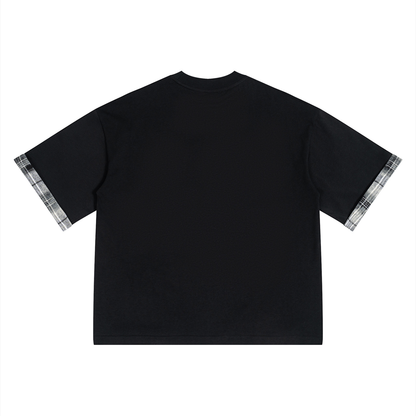 Unisex Plaid Paneled T-Shirt