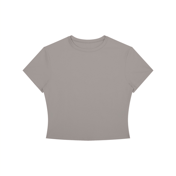 T-shirt court à col rond pour femme