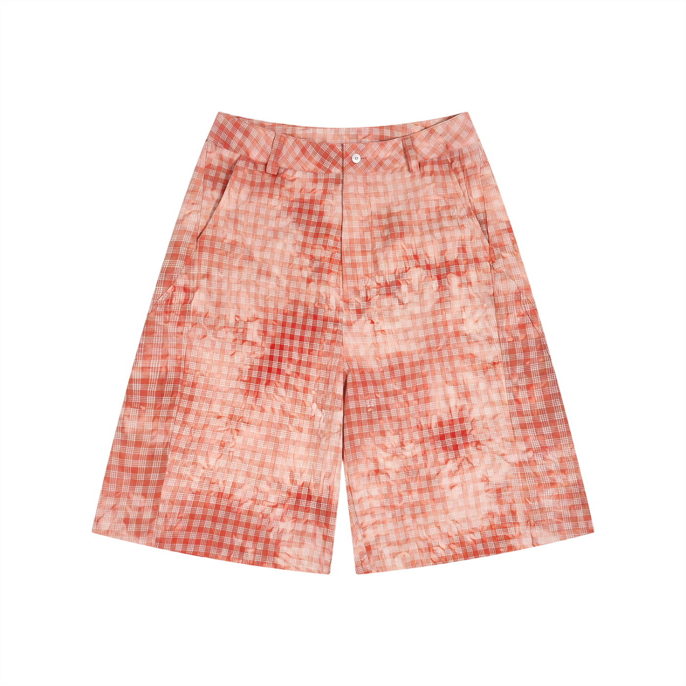 Waran Unisex Vintage Wash Plaid Shorts
