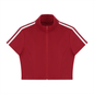 Women's Cropped Full Zip Short Sleeve T-Shirt