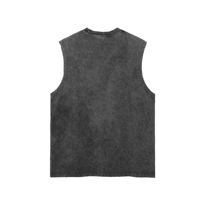 Waran Snow Washed Frayed Hem Tank Top 275GSM