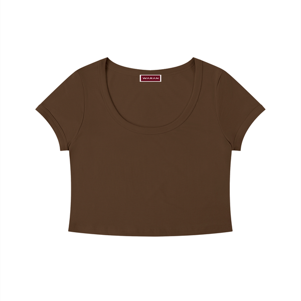 Waran Women’s Solid Color Slim Crop T-Shirt