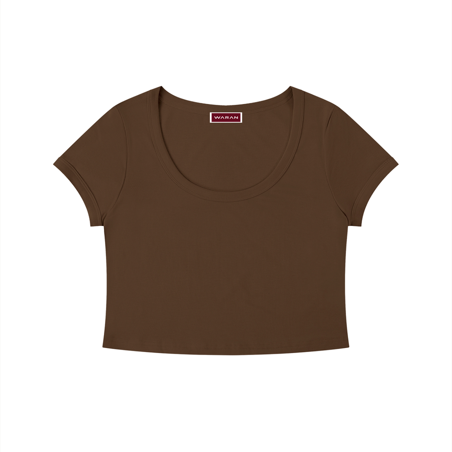 Waran Women’s Solid Color Slim Crop T-Shirt