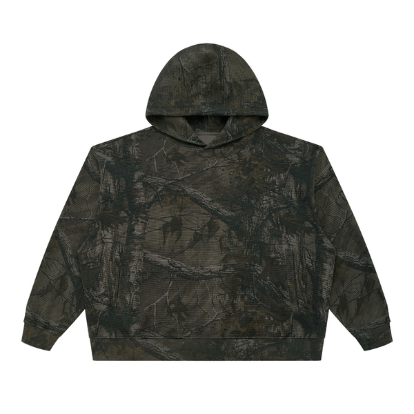 Waran Unisex Waffle Tree Camo Boxy Hoodie