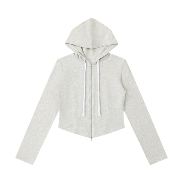 Waran Women’s Slim Cropped Full Zip Hoodie 260GSM