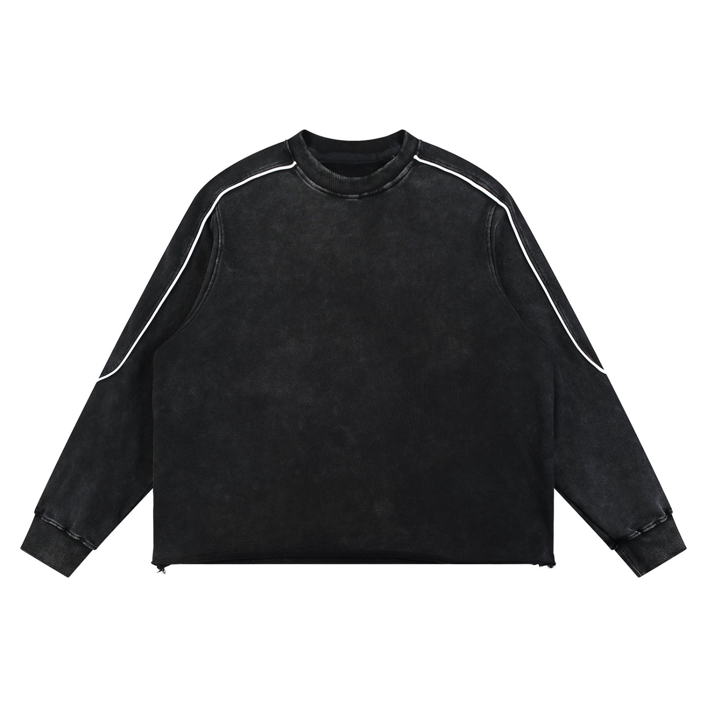 Waran Mineral Wash Piping Raw Hem Sweatshirt